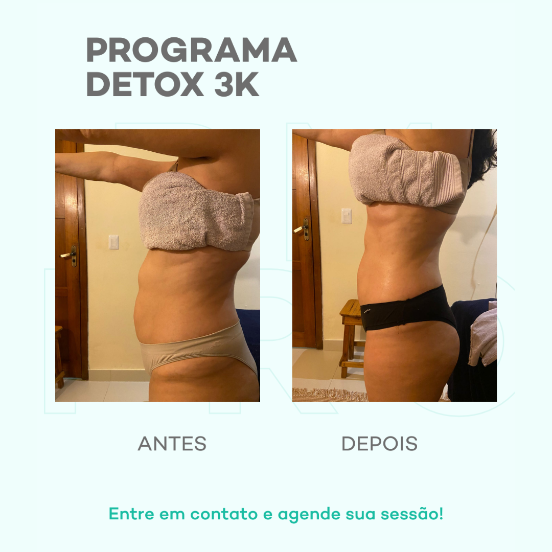 Antes e depois — detox e emagrecimento por profissional habilitada
