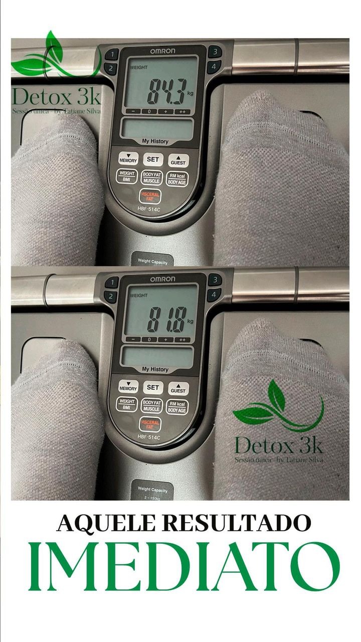 Antes e depois — detox e emagrecimento por profissional habilitada