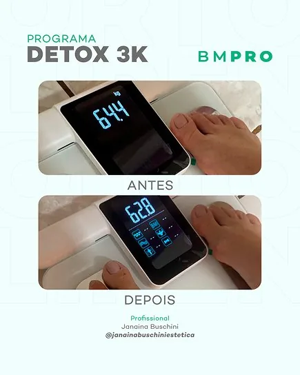 Antes e depois — emagrecimento e detox por profissional habilitada