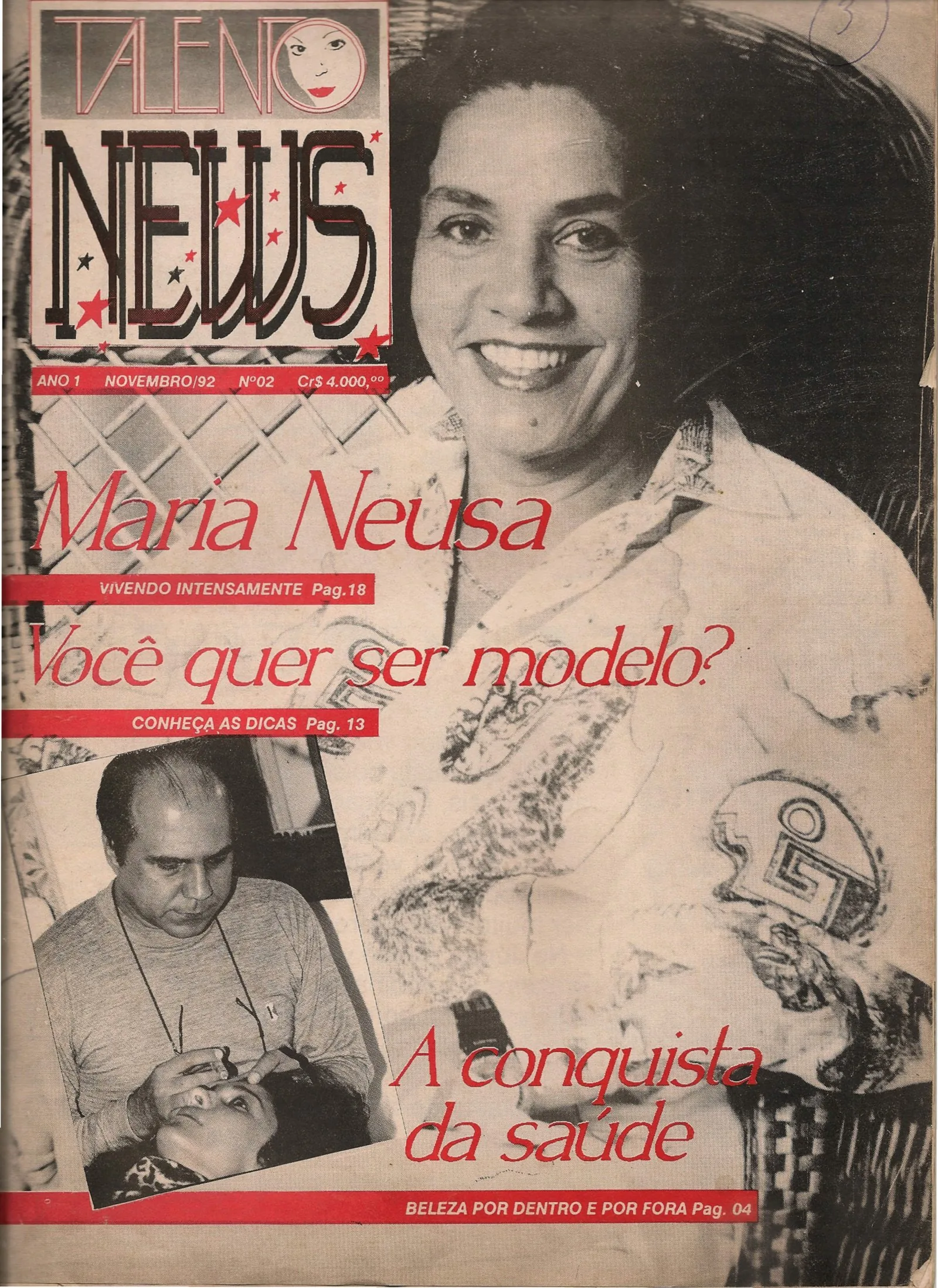 Capa da revista Talento News de novembro de 1992, com foto do Dr. Bussade em atendimento